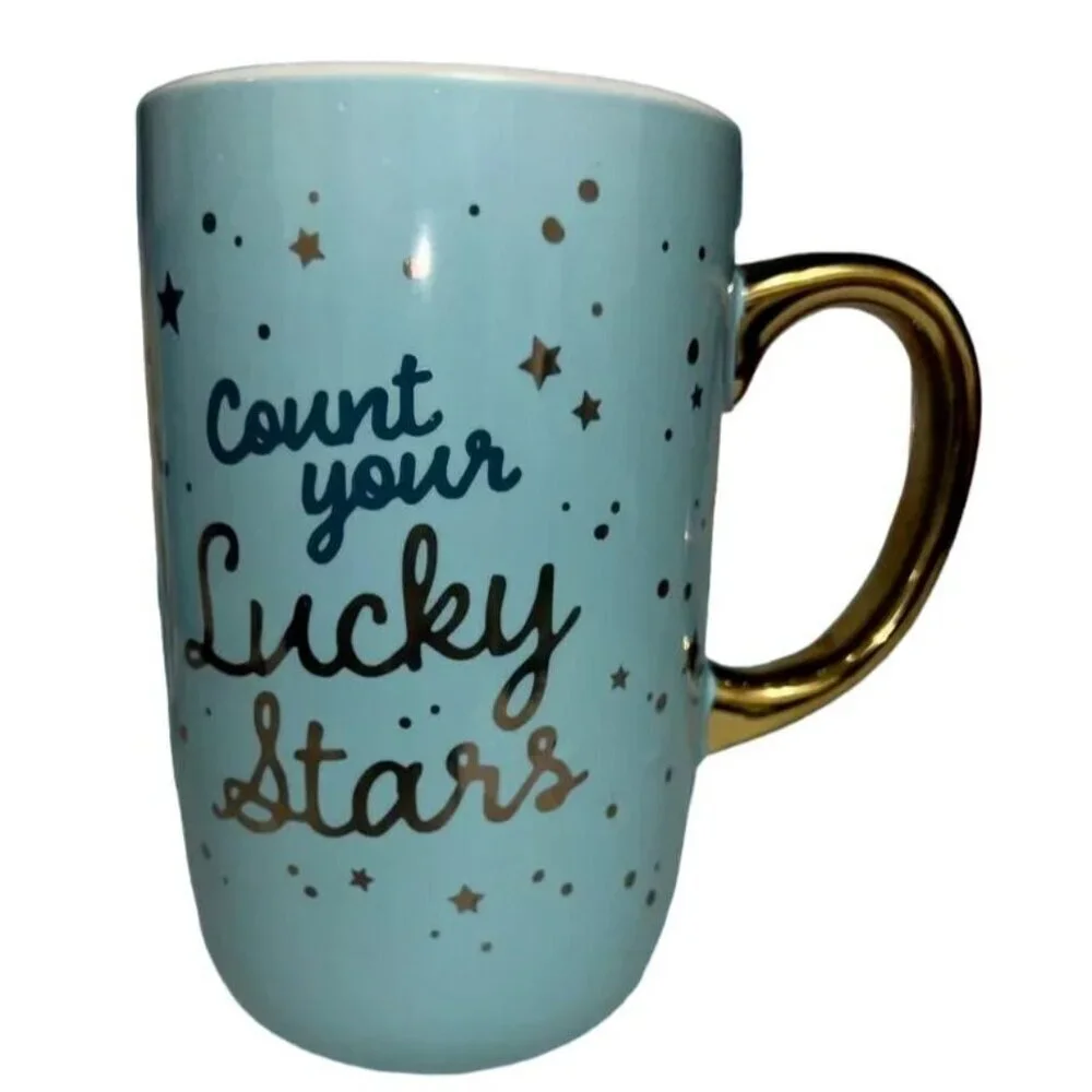 Jumbo Mug Modern Expressions Coffee Tea 20.6 oz Gift Count Your Lucky Stars New